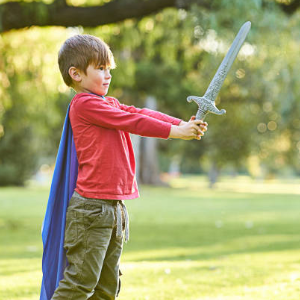 Kid with a sword